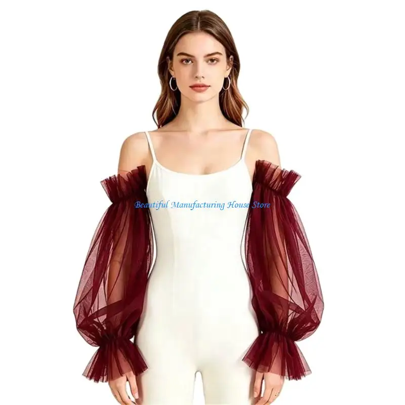 E56A Decorative Arm Sleeves Long Gloves Sheer Arm Covers For Cosplay Costume Parties And Theme Event Wedding Celebration