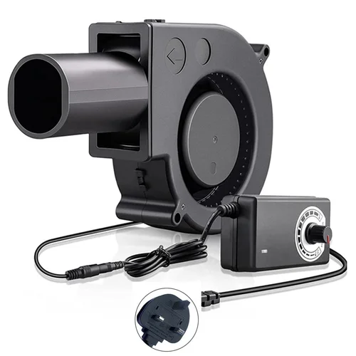 Ventilador de 97mm con controlador de velocidad y salida de aire para calentador de barbacoa, estufa de barbacoa al aire libre, estufa de leña, estufa de aceite DC 12V 2A, 1 ud.