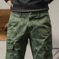 Side Pockets Zipper Mens Jogger Camouflage Multi Pocket Work Cargo Pants Black Green Jogginghosen Denim Trousers Male Safari