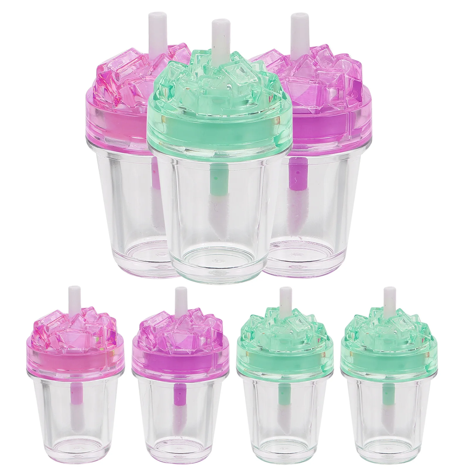 7-teilige leere Lippenbalsam-Röhrchen, kreatives Design, klarer Körper, tragbar, für DIY-Lipgloss-Sets, Lippenstift-Herstellungsset