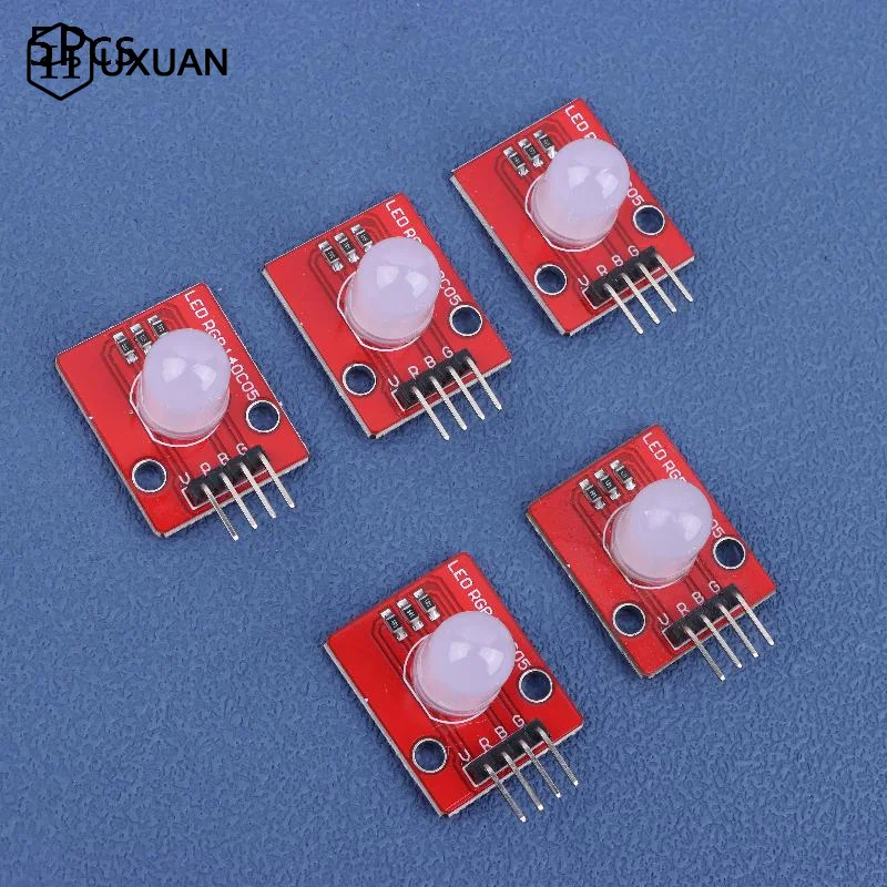 

【New】5Pcs 10mm Full Color Three-color Compatible RGB LED Module140C5 Electronic Building Blocks For Arduinos DIY Starter Kit