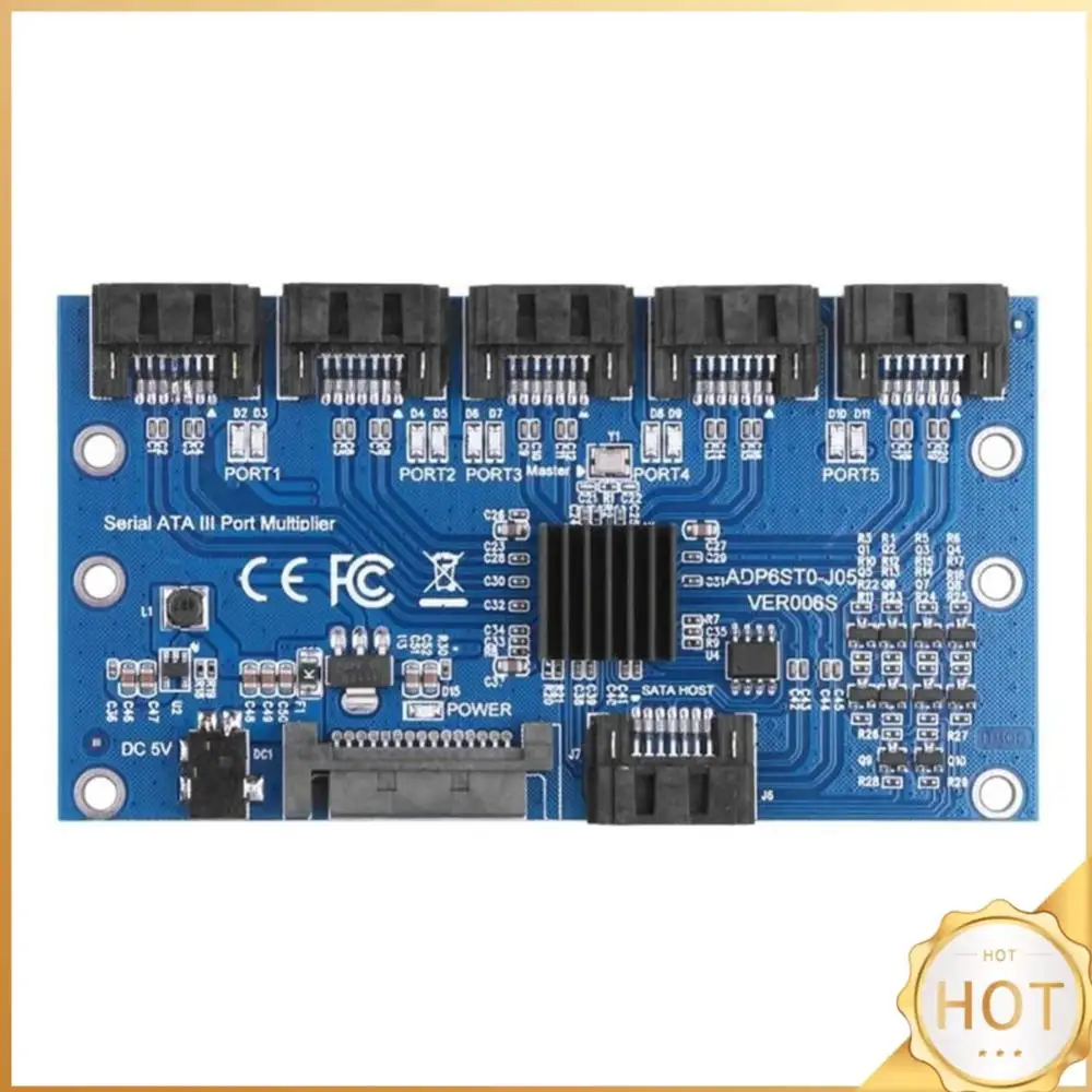 

Карта-адаптер SATA с 1 до 5 портов, SATA 3.0 6 Гбит/с, плата расширения PM, мультипликатор-райзер
