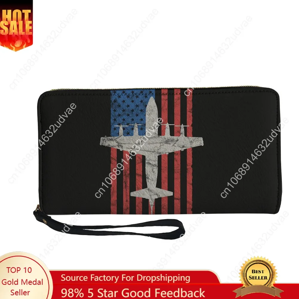 

P-3 Orion Vintage Flag Wallet Purse Mens Womens Teenagers Zipper Long Wallets Double Commuter Personalized Portable Gift Bag