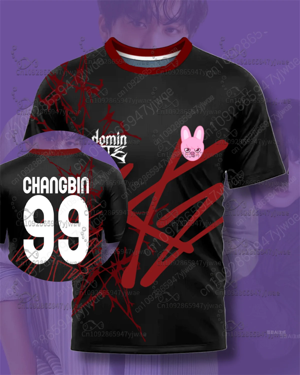 

Korean Number Jersey T-shirt Bang Chan&Lee Min Ho&Hyun Jin Fan Tee Summer Women's O-Neck Fashion Sportswear Top Couple Outfits