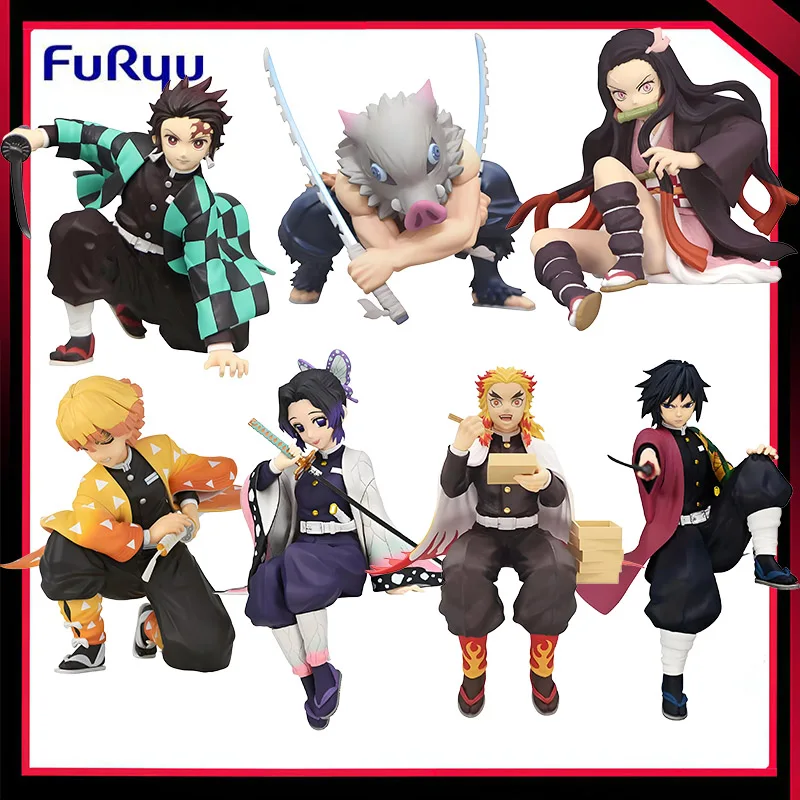 

In Stock Original FuRyu Demon Slayer:kimetsu No Yaiba Hashibira Inosuke Agatsuma Zenitsu Noodle Stopper Figure Action Anime Toys
