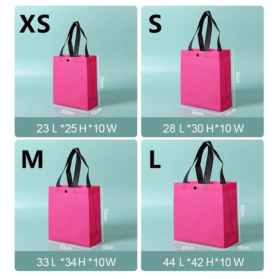 Custom logo Non-woven Tote Gift Bag With Button And Handle For Shopping，Clothes Wigs Business Packaging Printing Fee Not Include