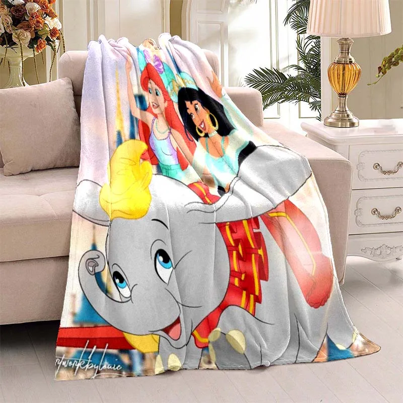 3D Printing DUMBO Cartoon Pattern Blanket Is Suitable for Sofa Cute Soft Flange Blanket Gifts