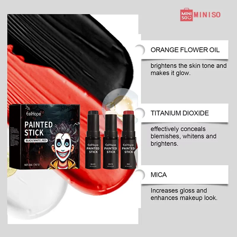 ** مجموعة عصا طلاء الجسم للهالوين بتغطية كاملة لمكياج المهرج لفن الوجه والجسم #2