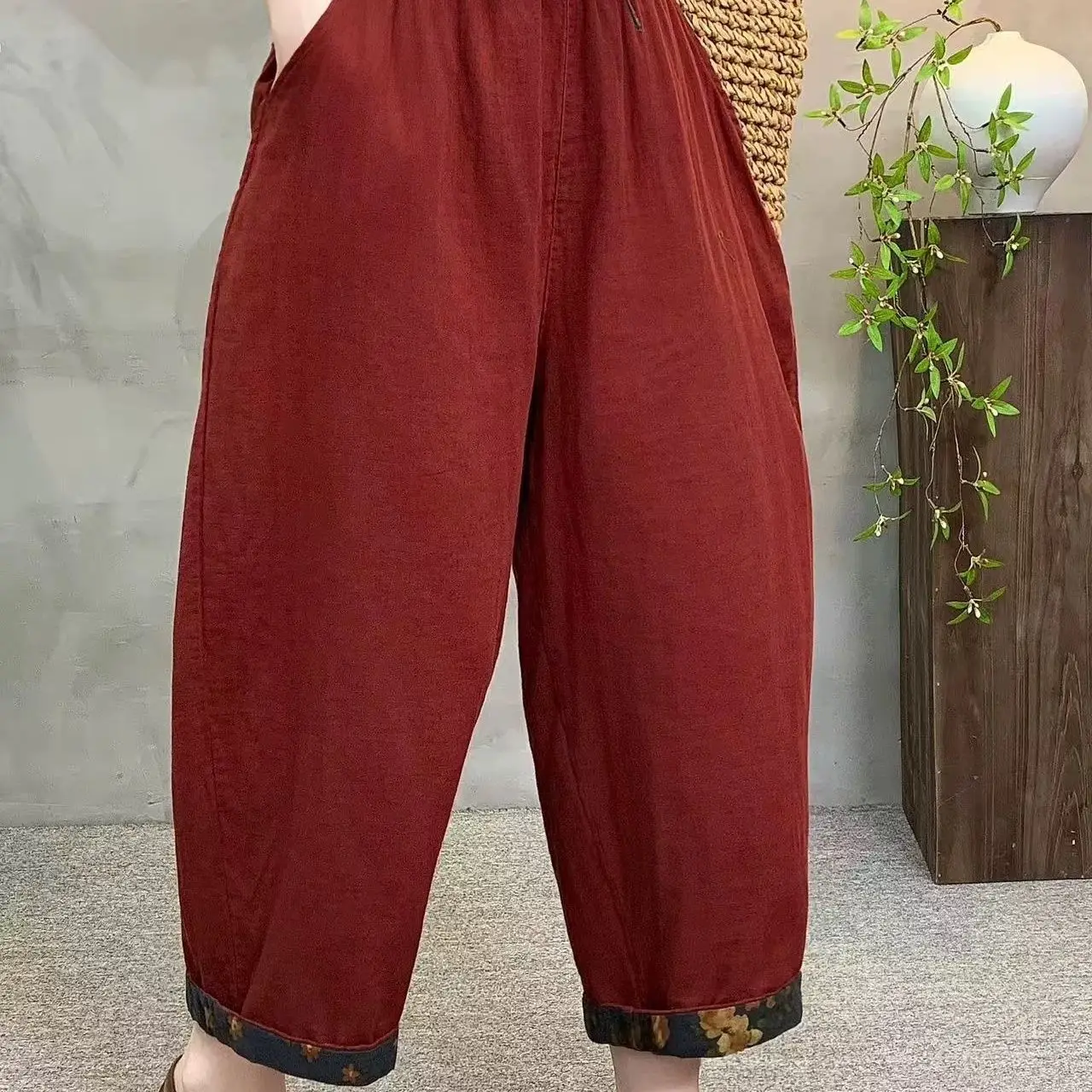 

Loose Cotton Linen Dad Pants Wide Leg Casual Trousers Artistic Commute Style Summer 2026 Women's High-End Lightweight Fashion