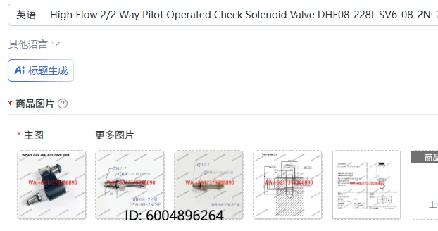 High Flow 2/2 Way Pilot Operated Check Solenoid Valve DHF08-228L SV6-08-2NCSP