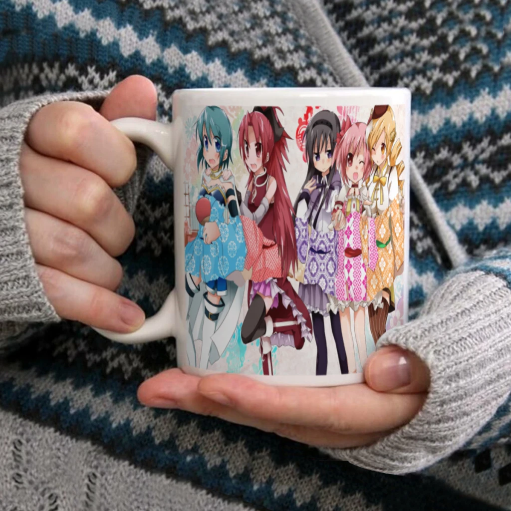 Puella Magi Madoka Magica Coffee Mug 11oz Fun Ceramic Coffee Tea Cocoa Cup Handle Tea Drink Cup