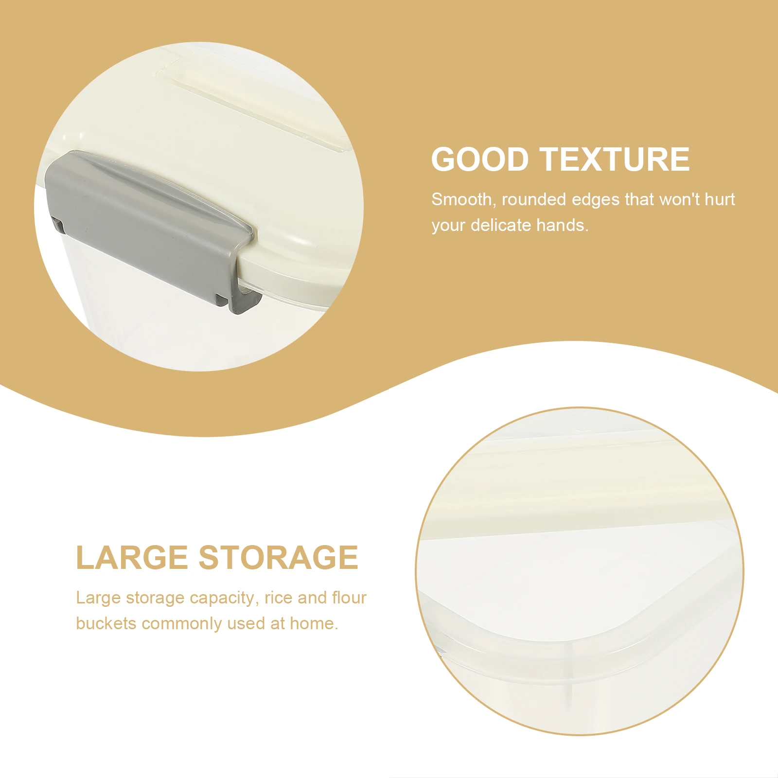 

1set 1Set Large Airtight Rice Bucket With Lid Transparent Food Storage Box Kitchen Dry Grain Flour Container Pantry Organization