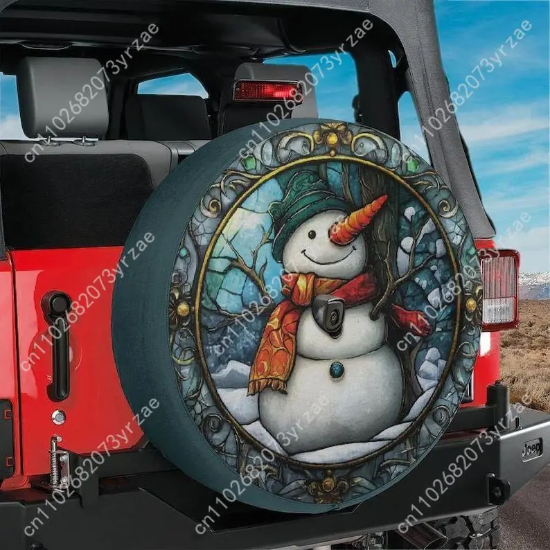 

Christmas Snowman Various Models Spare Tire Cover Sand Dust Prevention Protect Wind Rain Tire Cover Sturdy Durable Tire Covers