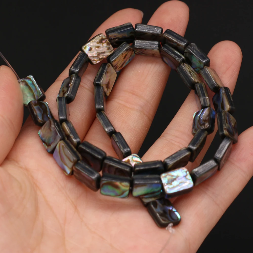 DIY-Rechteck-Isolationsperlen, Abalone-Muschelperlen für die Schmuckherstellung, DIY-Halsketten, Armbänder, Ketten, Ohrringe, Accessoires – Detail 5