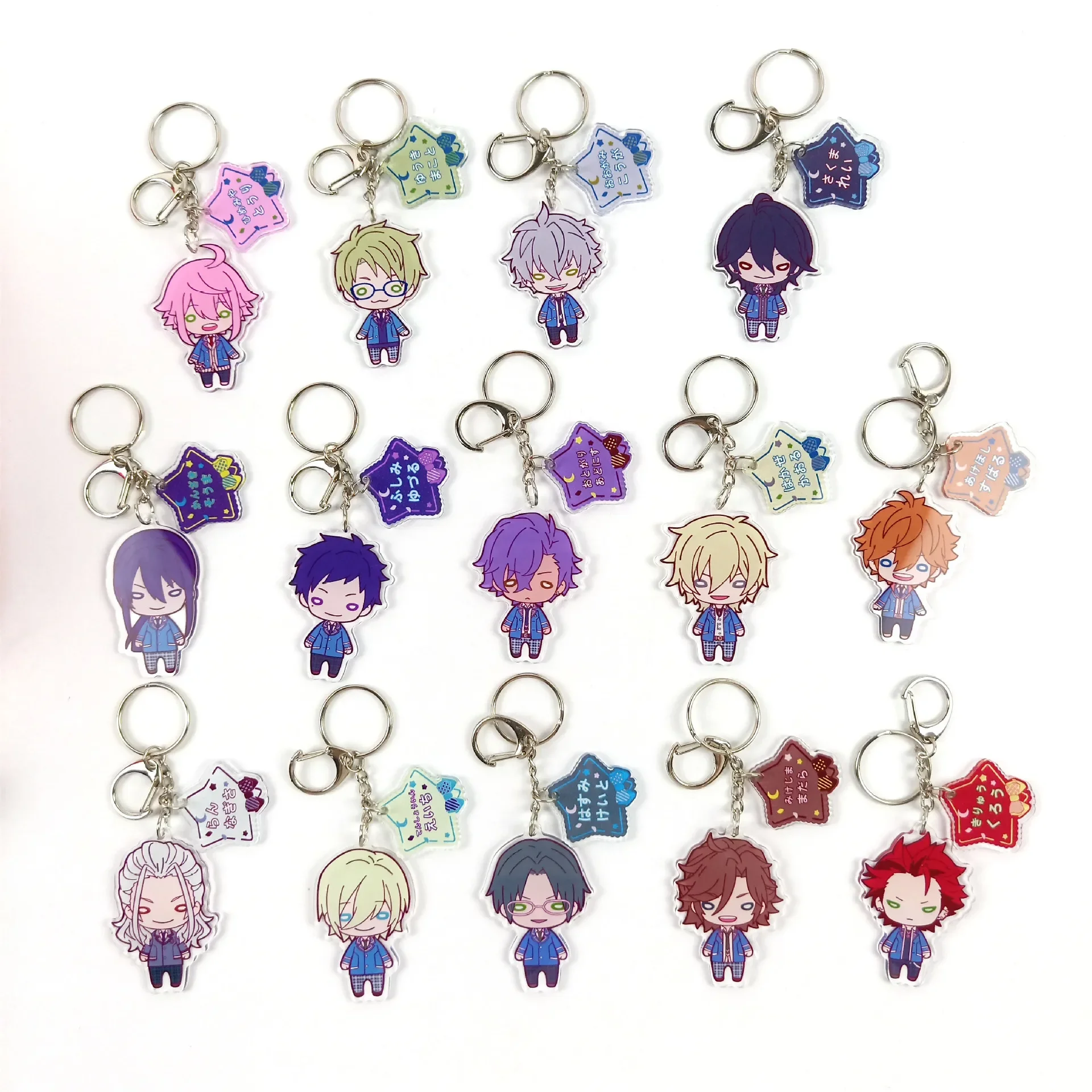 Anime Ensemble Stars Figure Keychain, Hakaze Kaoru Cosplay, Acrylique Keychain, Jewelry Accessory, Friend Gift