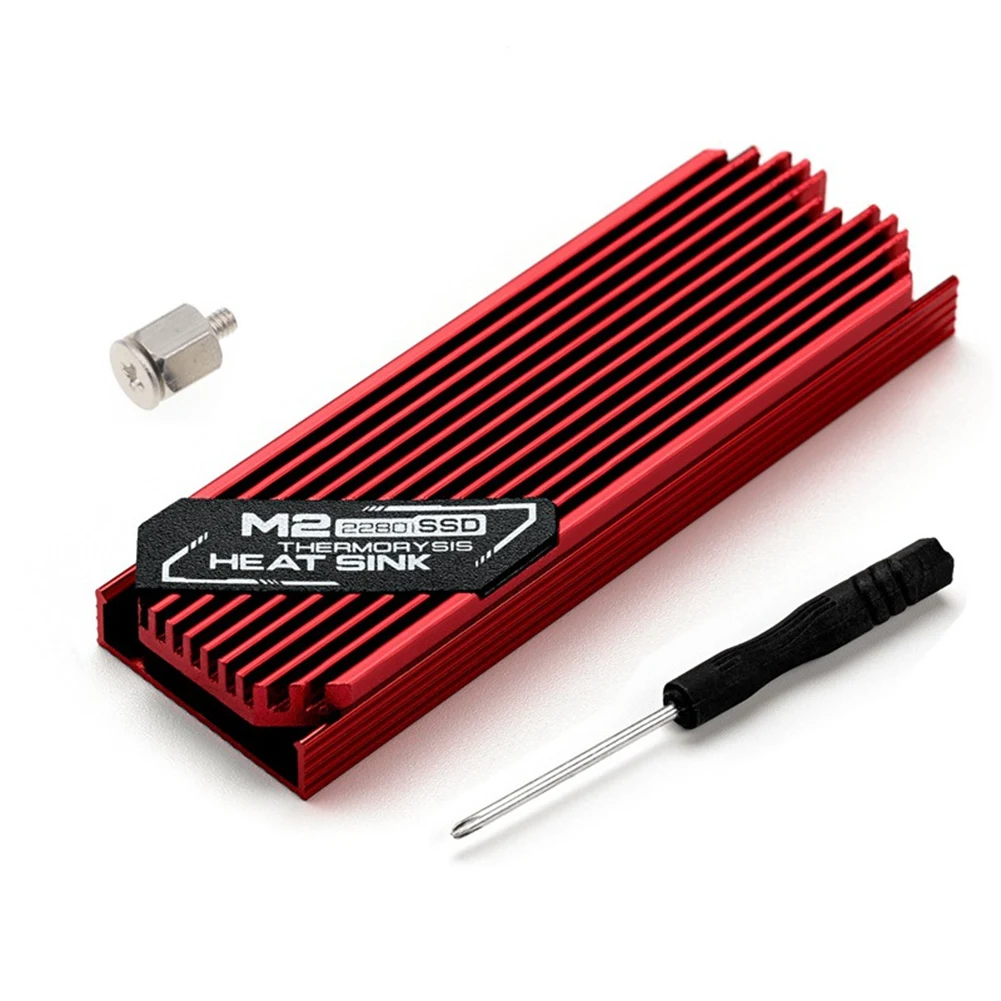 Ultrathin M.2 SSD Heat Sink M2 2280 Solid State Hard Disk Aluminum Heatsink Cooler Cooling Thermal Pad Red