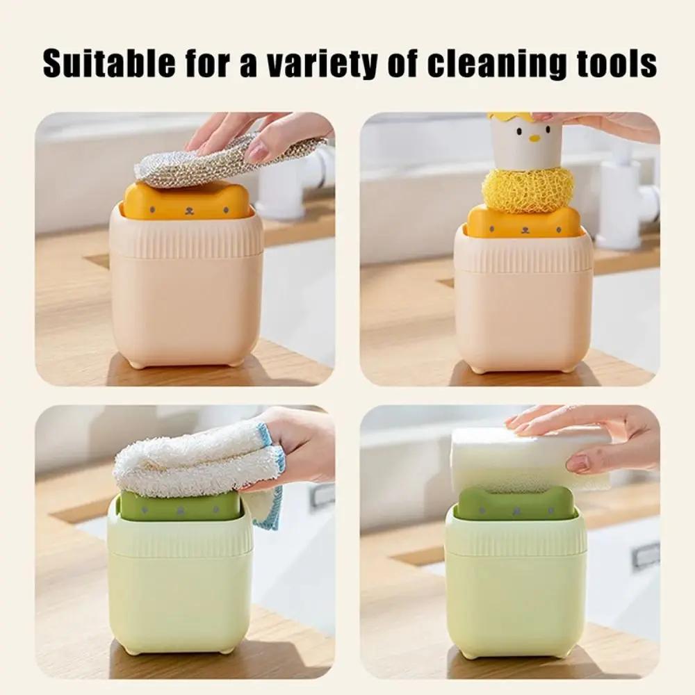 Independent Draining Cat Shape Soap Dispenser Large Capacity Manual Liquid Hand Soap Container Non-slip Refillable