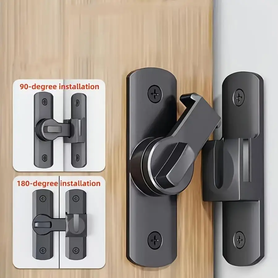 1/5/10/20/50/100pcs Two Sturdy Metal Padlocks, 90/180 Degree Rotating Security Locks, Durable Zinc Alloy Security Door Locks wit