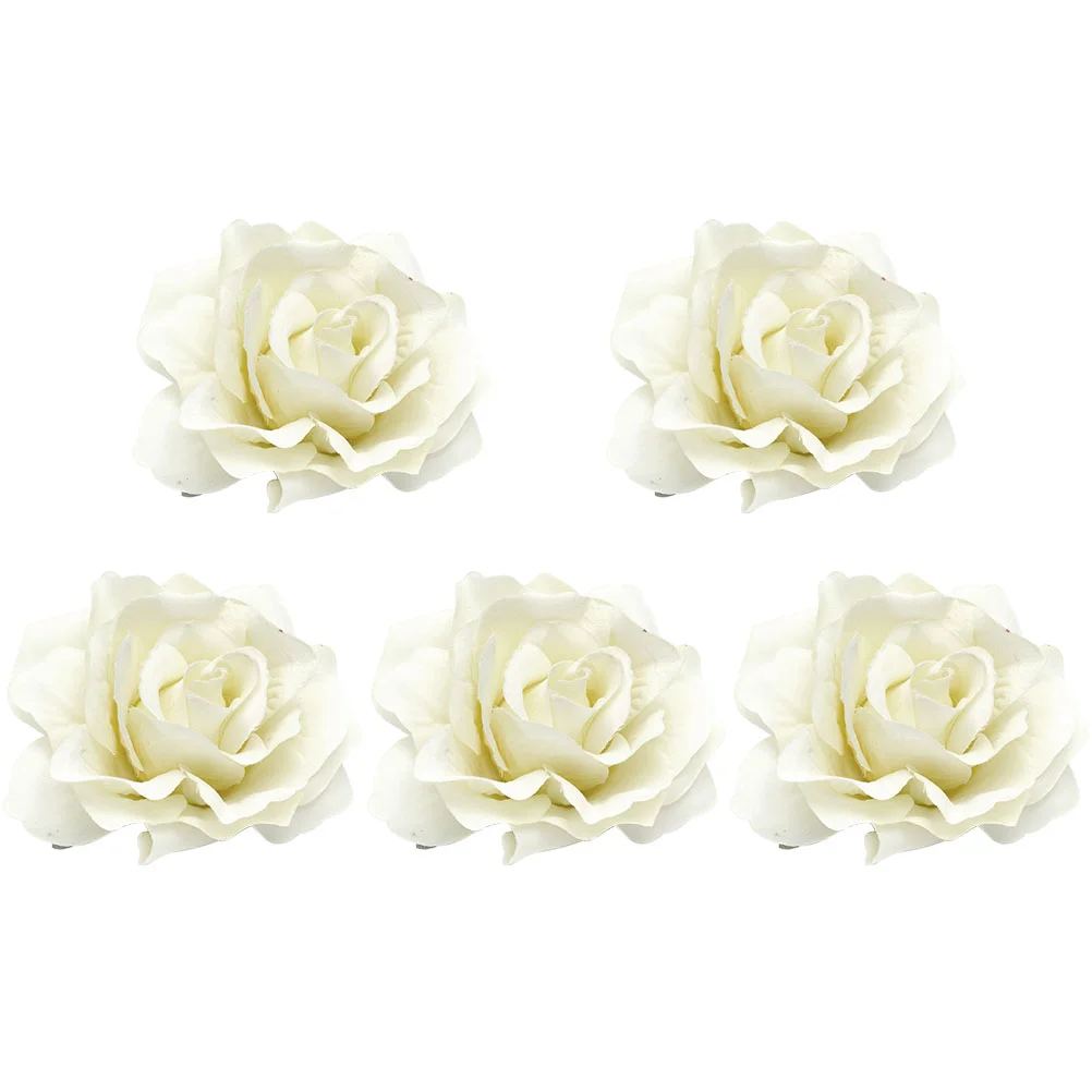 

5 PCS Bride Bouquet Lapel Rose Hair Clip Flower Brooch Corsage Floral Clips Pin