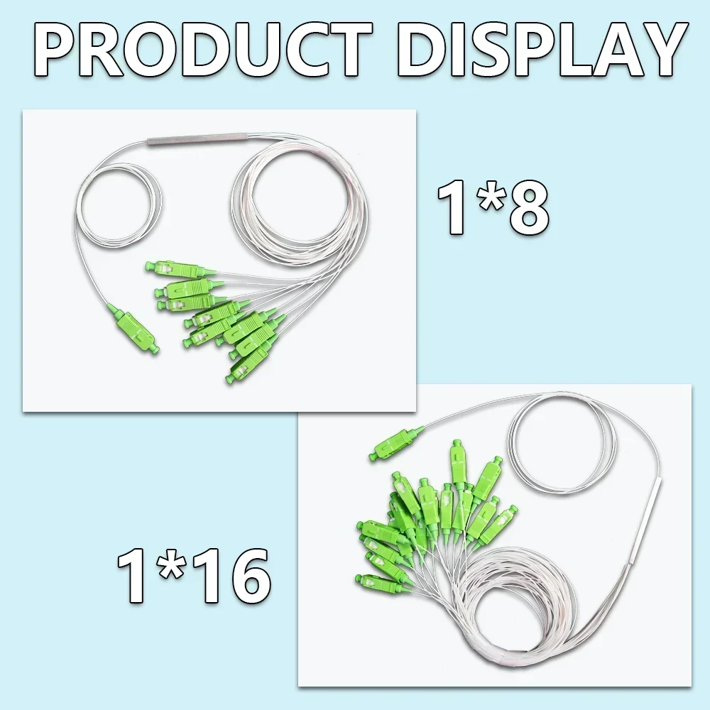 OPTFOCUS Splitter PLC SC APC 1 x8 1 x16 FTTH Splitter in fibra ottica SM 0.9mm 1m cavo connettore SC/APC