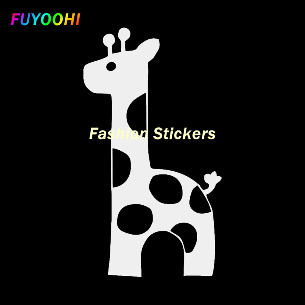 FUYOOHI Funny Stickers Creativity Vinyl Decals Cartoon Giraffe Motorcycle Car-styling Window Bumper Accessories