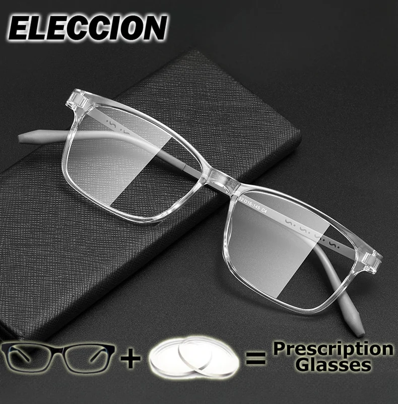 ELECCION 処方メガネモダンな抗青色光女性男性累進/フォトクロミック光学眼鏡近視老眼