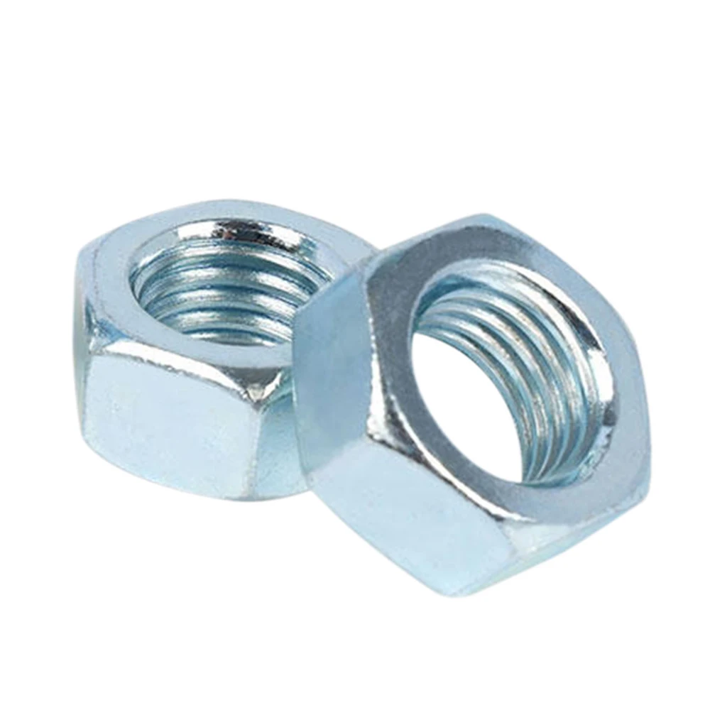 5-50pcs/bag Galvanized Hexagon Nuts Blue Color Zinc Plated Steel M3-M12 Standard Hex Nuts Hardware Nuts for Screw Bolt GB6170
