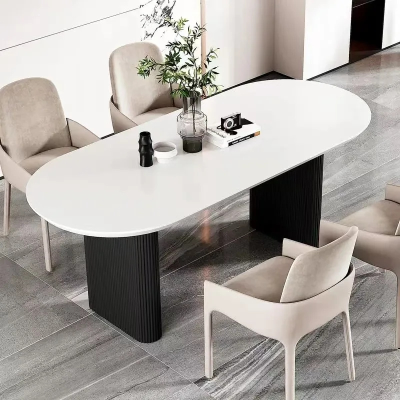 Metal Cream Aesthetic Wavy Table Legs Elliptical Desk Base for Kitchen Island Support Stand Heavy Duty Wave-Shaped Desk Frame