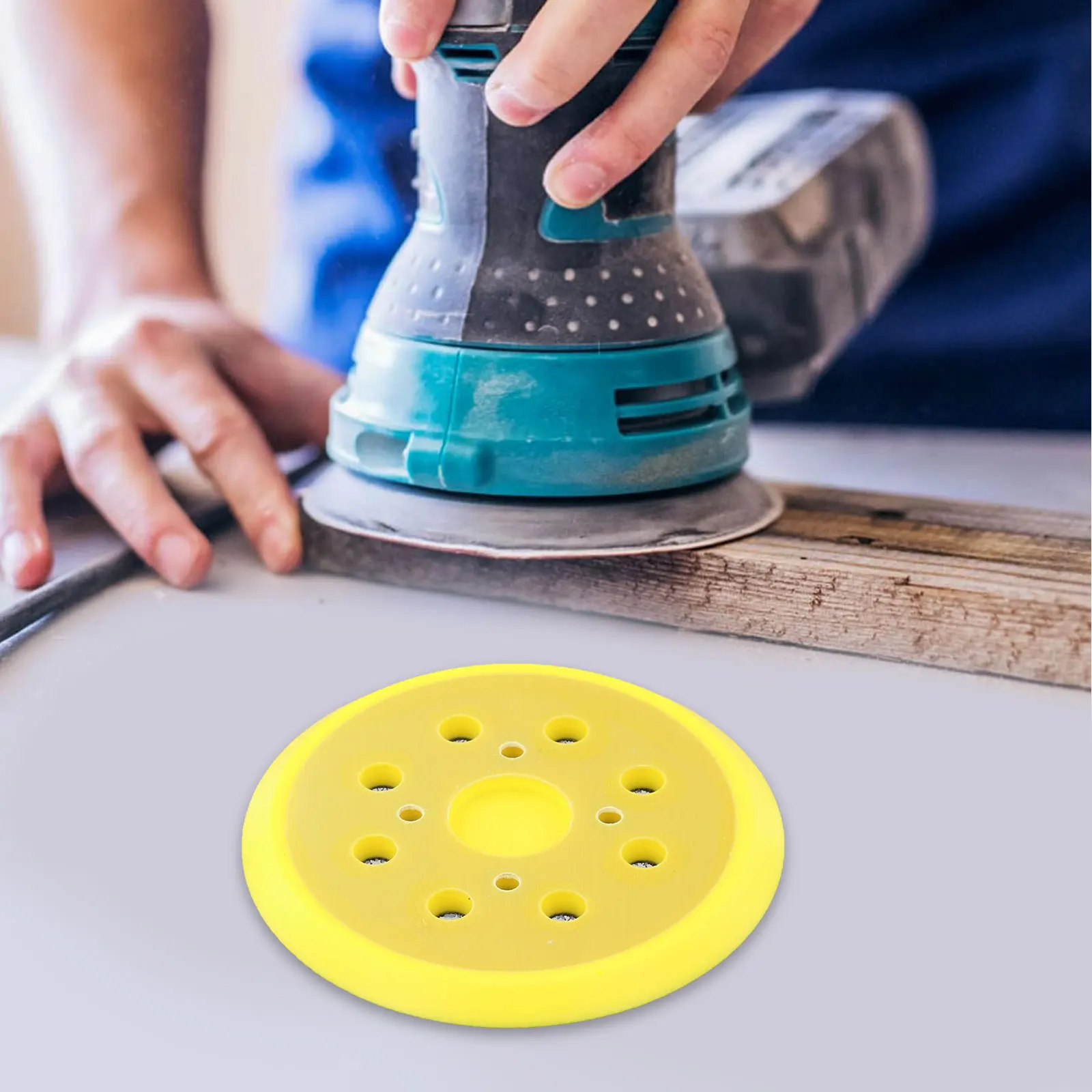 125 مللي متر 5 بوصة الرملي دعم لوحة 8 ثقوب 4 تصاعد ثقوب لصنفرة مدارية وأقراص تلميع