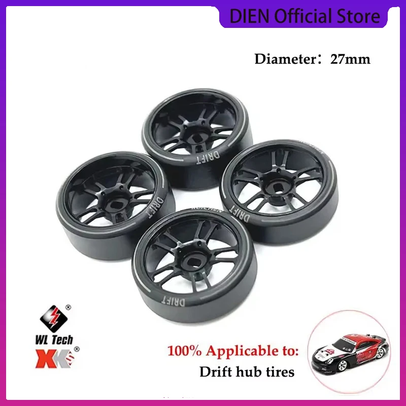 4PCS 25mm Tire Rubber Tire Professional Plastic Rubber Tire RC Accessory Upgrade Parts Fit for Wltoys 284131 K969 RC Car