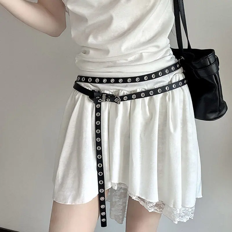 Fashionable Double Layer PU Leather Belt Stylish Blogger Style Multi-Purpose Trendy Girl Accessory Belt Women's Fashion Acces...