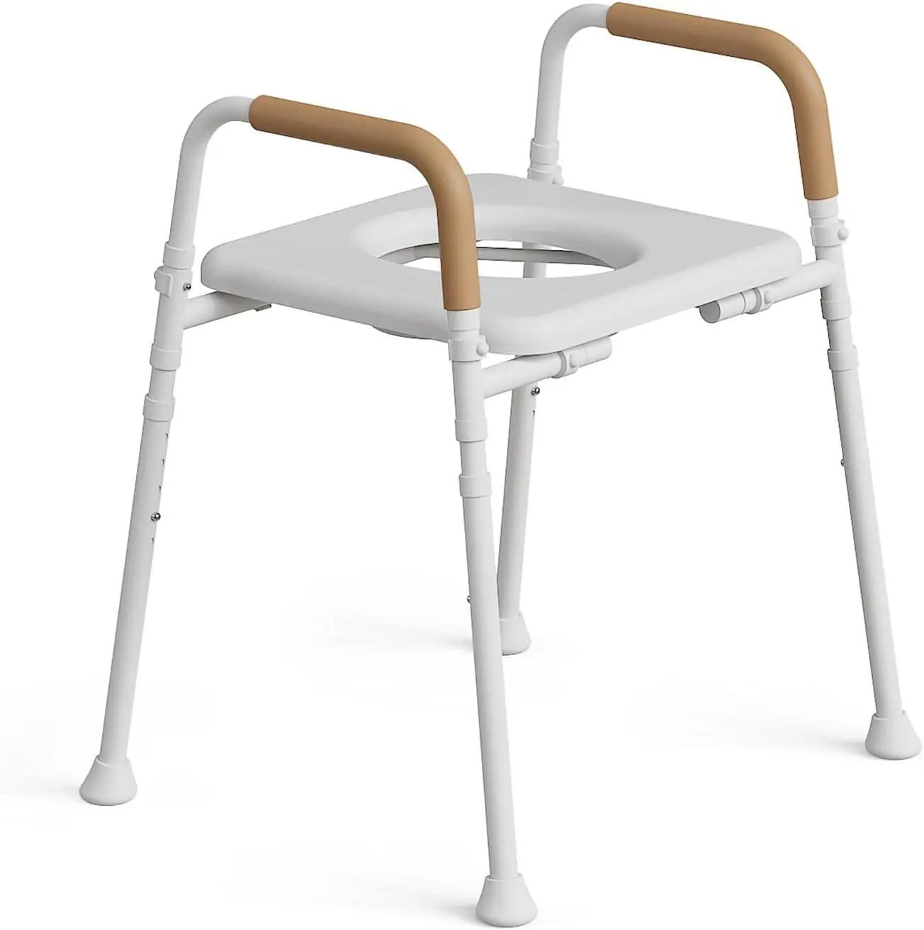 Loyoda Upgraded Toilet Seat Riser with PU Foam Padded Seat for Seniors | Front Open Raised Toilet Seat with Handles for Pregnant