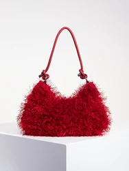 Y2K Style Women Shoulder Bags,Cute Charm Clutch,Hobo Handbag,Burgundy Bag,Vacation Travel Purse for Girl,Dopamine Style Purse