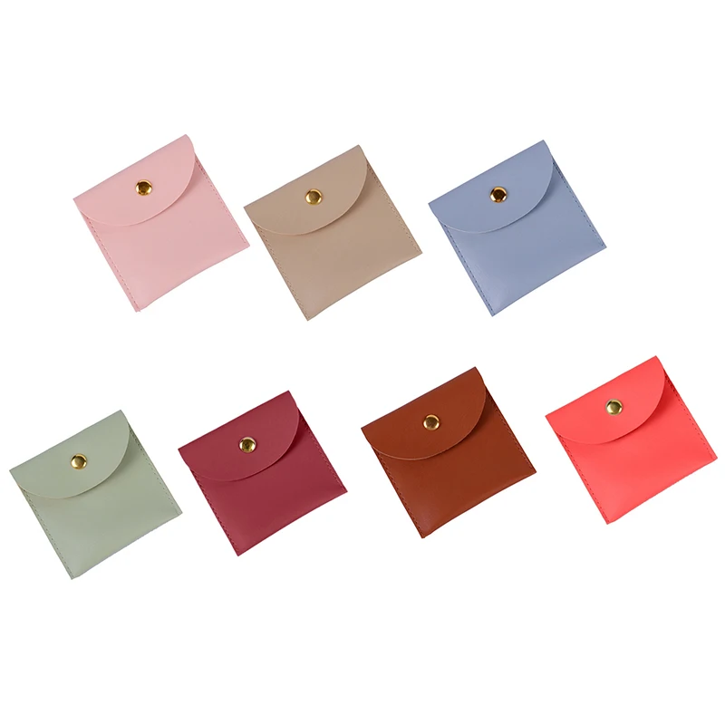 Pure Color Short Coin Purse Waterproof Large Capacity Jewelry Packaging Bag Money Bag Storage Bag Mini PU Leather Wallet