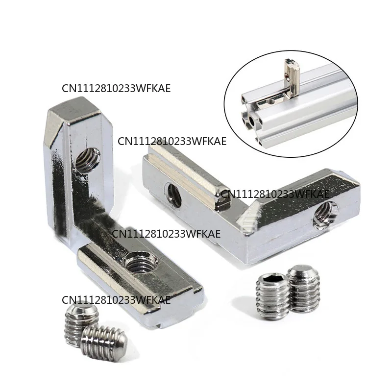 10PCS T Slot L-Shape Aluminum Profile Interior Corner Connector Joint Bracket for 2020 3030 4040 4545 EU Alu-profile with Screws view 2