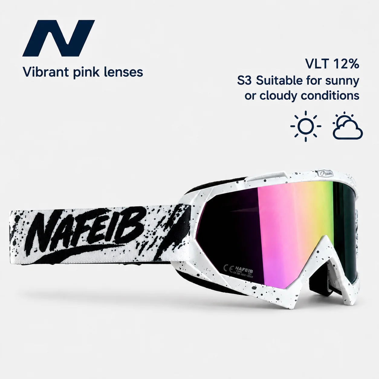 Ski Goggles, suitable for skiing and snowboarding, motorcycle riding goggles for all seasons, equipped with HD UV400 anti-UVlens
