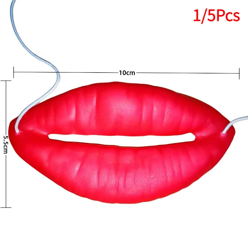 #1/5Pcs Jokes Sausage Red Lips Thick Halloween Funny Horror Latex Mask Prank Stuff Cosplay Party Props Big Mouth Fun Photo Props