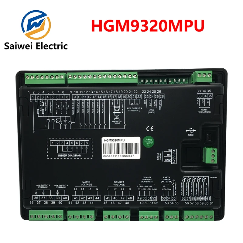 Smartgen HGM9320MPU Genset Controller Auto Start/Stop Controller Module HGM9320CAN