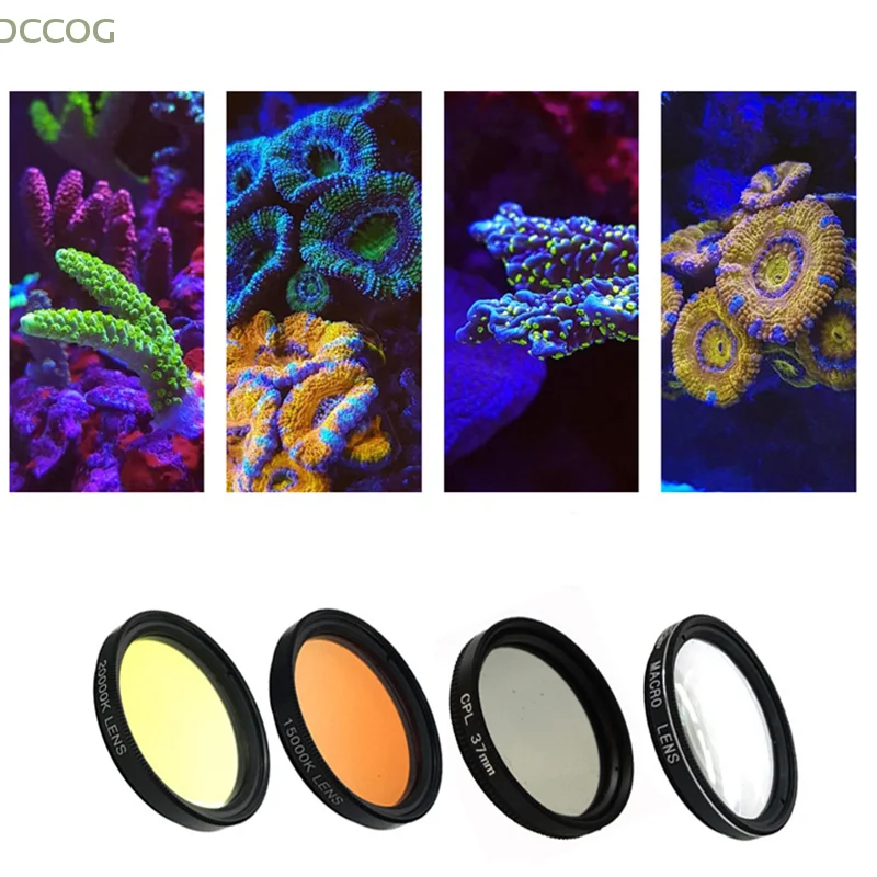 Aquarium Coral Lenses 37MM Fish Tank Marine Salt Water Sea Water Coral Reef Phone Camera Filters Macro Aquatic Terrarium