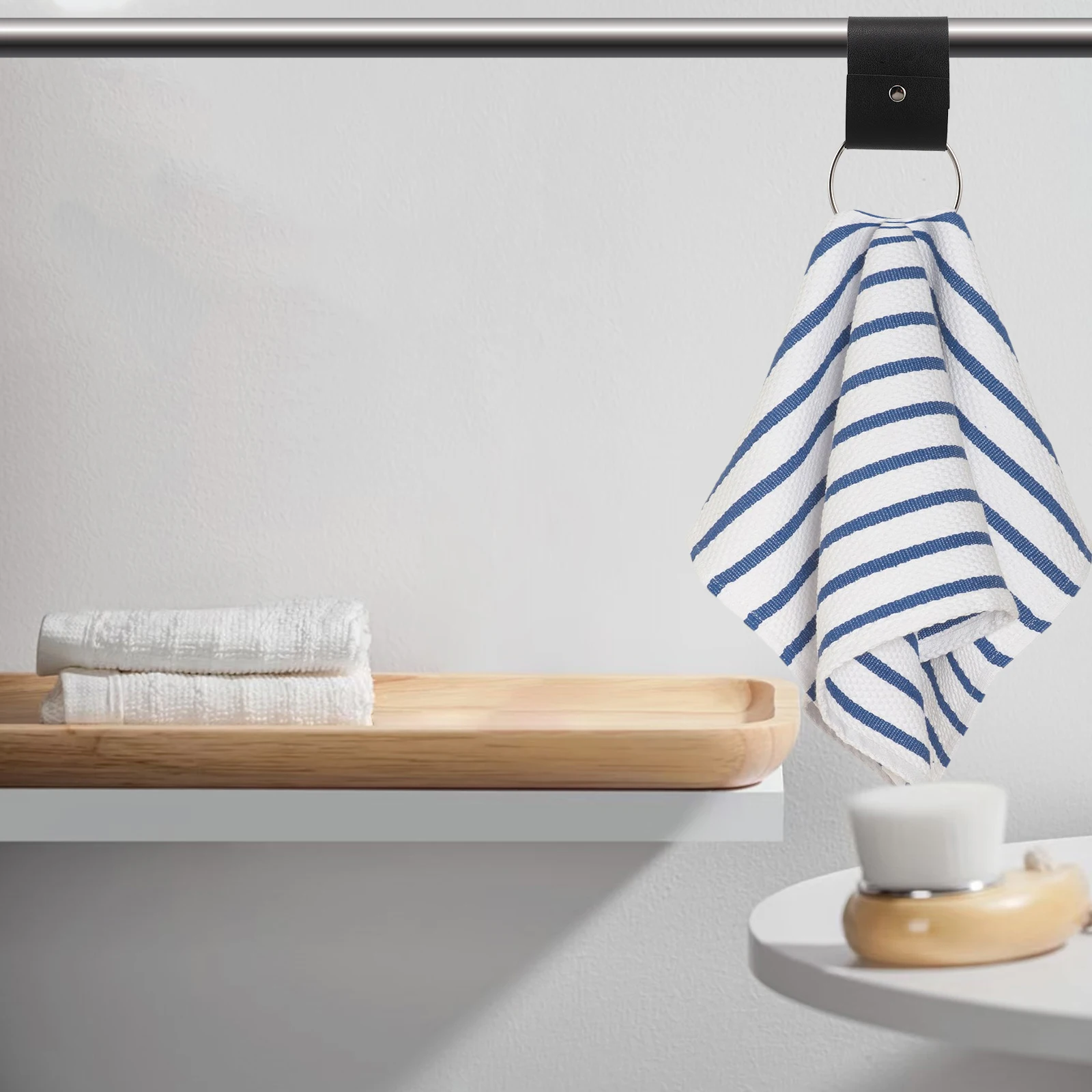 

4Pcs Versatile Towel Rings Stylish Kitchen Bathroom Organizer Clamp for Oven Dishwasher Cabinet Doors Scarf Organizer