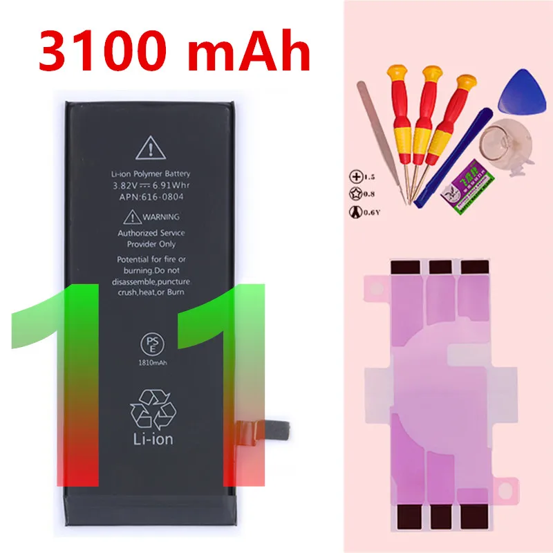 A2221 A2111 A2223 New Battery For iPhone 11 Health 100% Zero Cycle Best 3100mAh Replacement Batteria + Free Tools