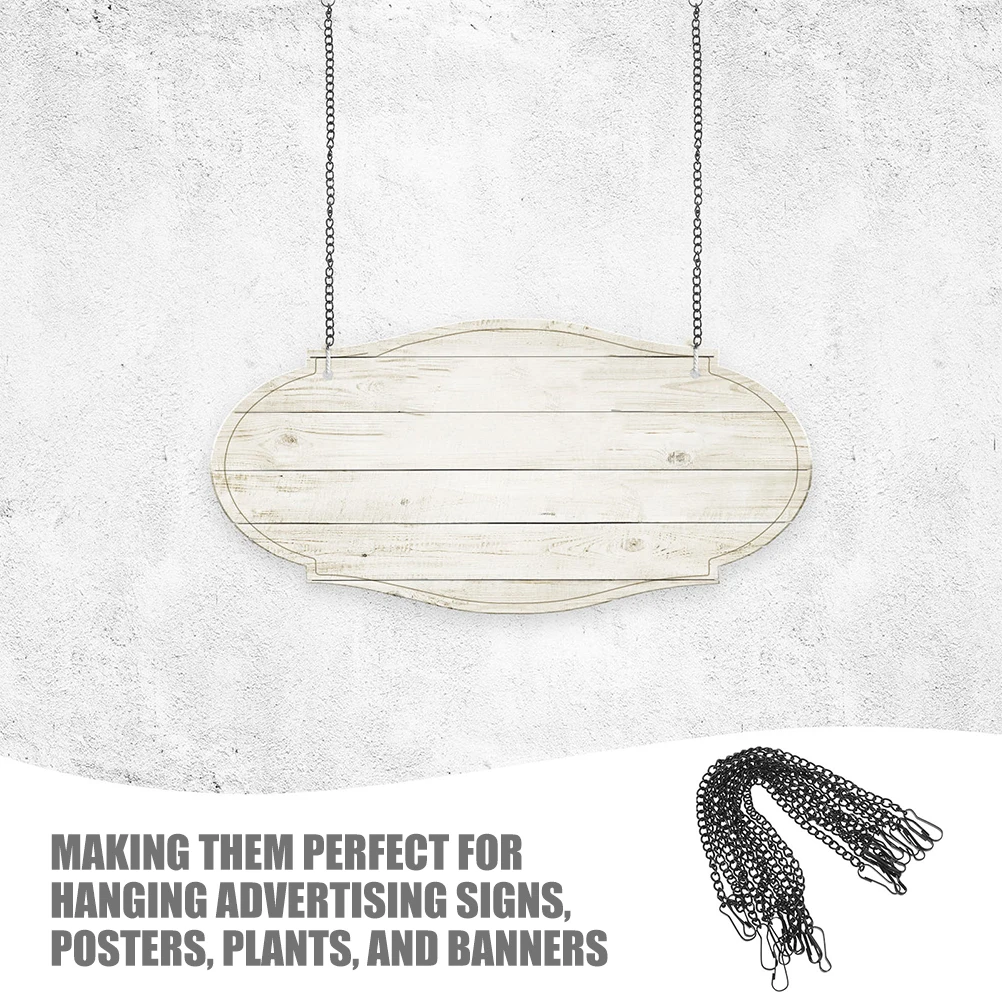 

10pcs Heavy Duty Iron Hanging Chains Black Decorative Chain for Billboards Planters Posters Outdoor Use Metal Chain Hooks