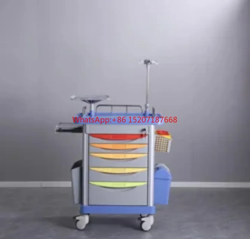 Cheap Price ABS Hospital Treatment Cart Medical Rescue Emergency Multifunction Medicine Nursing Trolley