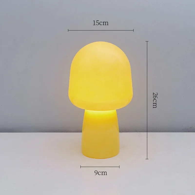 

Французский кремовый милый грибной стеклянный настольный светильник для спальни, прикроватная тумбочка, теплая девушка, декоративная атмосфера, ночник