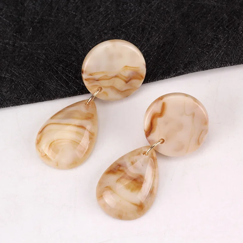 2025 Sui Jue Accessories Retro earrings, water-drop earth color leopard print earrings, ear clips, and elegant stud earrings