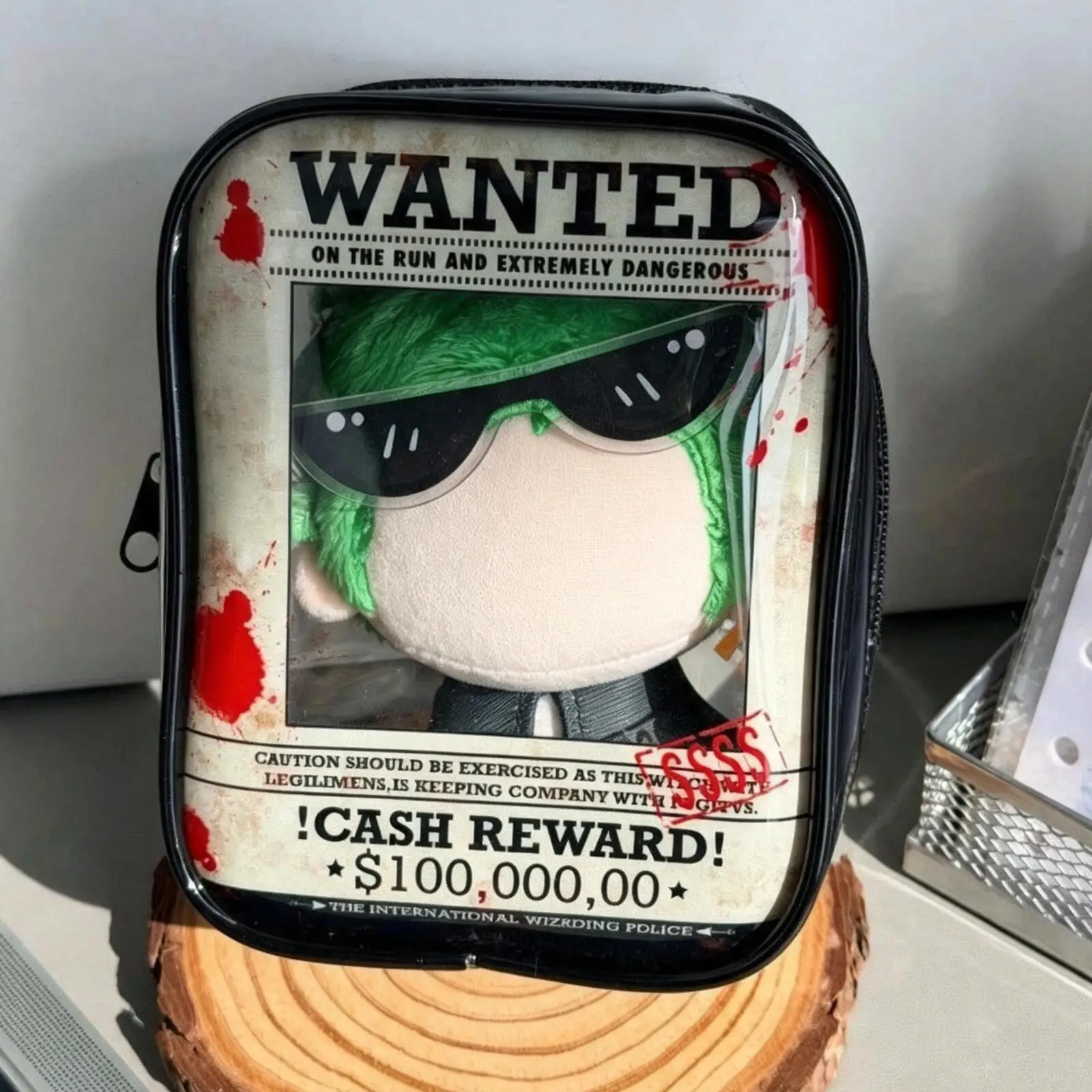 New Fun Creative Wanted Poster Itabag Transparent Case For 13cm Doll Portable Clear Keychain Gift Box Collectibles Storage Pouch