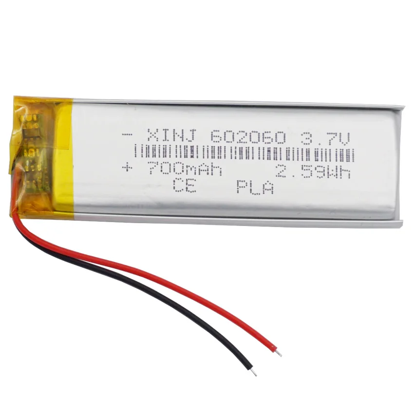 3.7v 700mah 2.59wh 602060 lipo recarregável da bateria de lítio do polímero li para gravar a pena