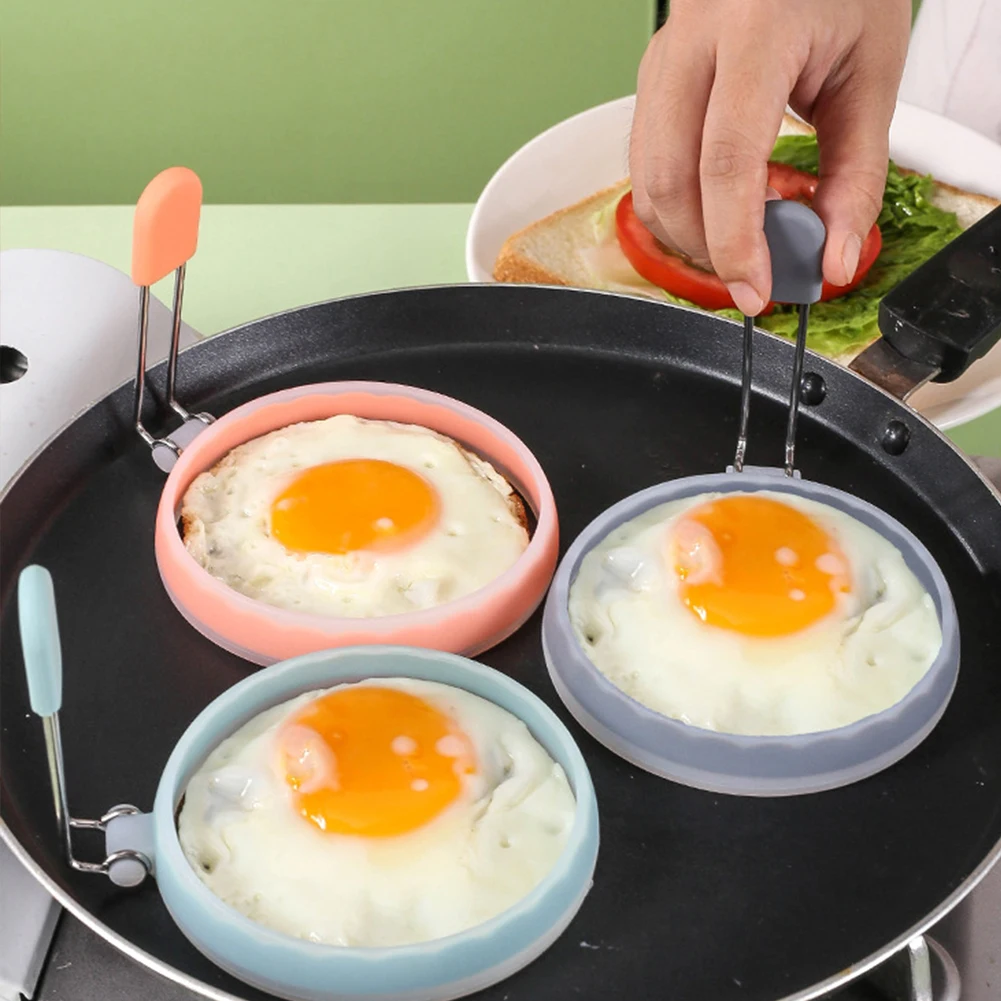 New Silicone Nylon Egg Ring Round Omelette Burger Patty Mold Translucent Frying Baking Practical Tool Sense of Ritual Egg Ring