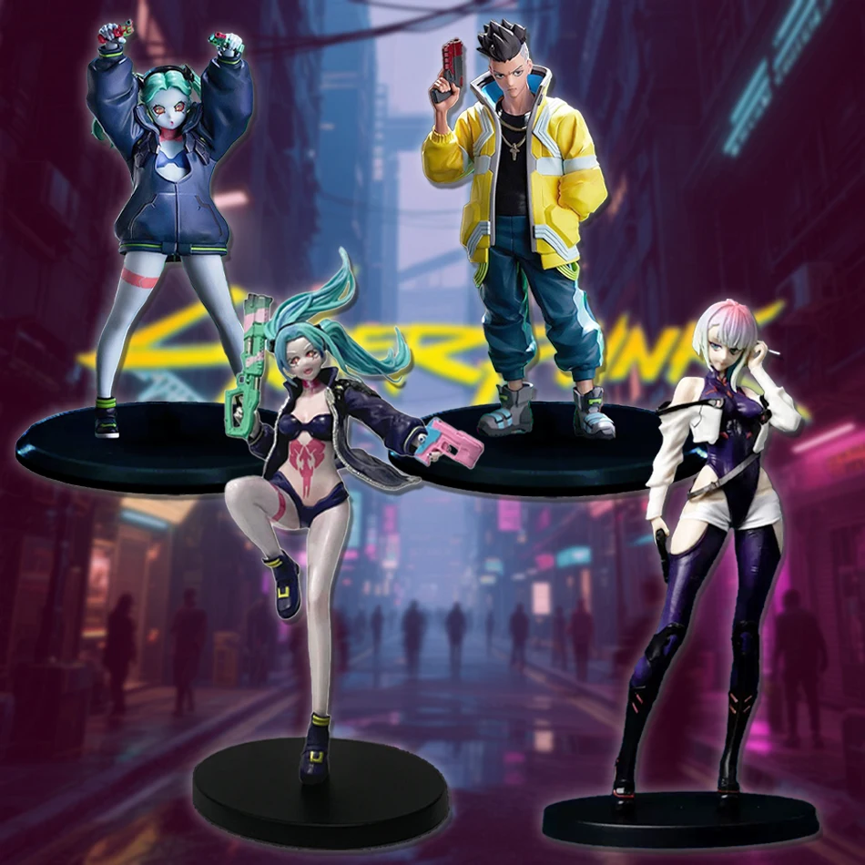 Gioco Anime Cyberpunk Rebecca Figura David Martinez Aciton Figura Modello in piedi Bambola giocattolo Collezione Lucy Decorazione desktop Regalo