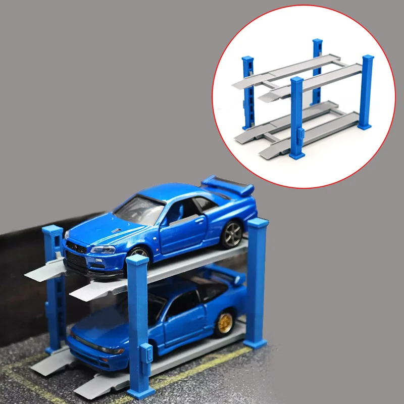 

1Set 3D Printed Double-layer Frame/Car Lift Scene Assembly Parts Adjustable Height for 1/64 Scale Vehicle Model DIY Decoration